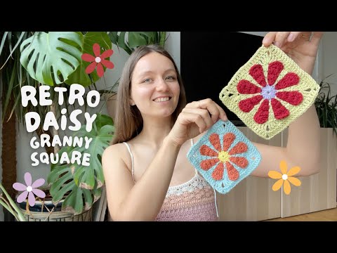 Видео: 🌼 Ретро-бабушкин квадрат с ромашками | пошаговое руководство, узор для начинающих