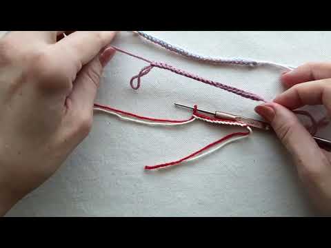 Видео: Два способа вязать двухцветный шнур крючком