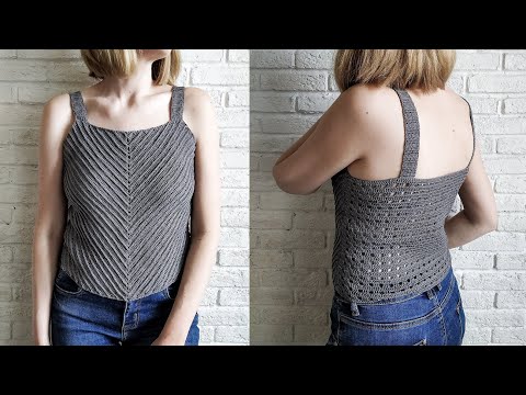 Видео: Простой летний топ крючком. Simple Crochet Tank Top Pattern