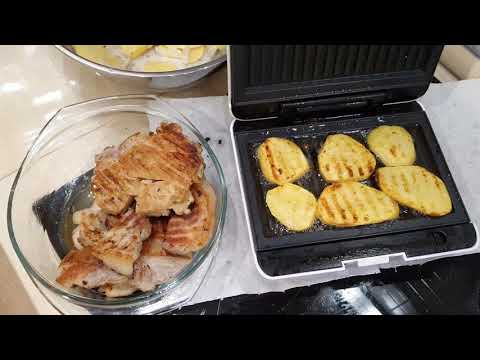 Видео: Обзор жарки мяса и картофеля на вафельнице-бутерброднице Kitfort KT-1638. #kitfort #китфорт
