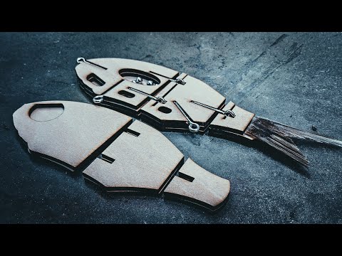 Видео: Изготовление приманки на заказ: деревянная приманка, вырезанная лазером // Baker Builds Lure Work...
