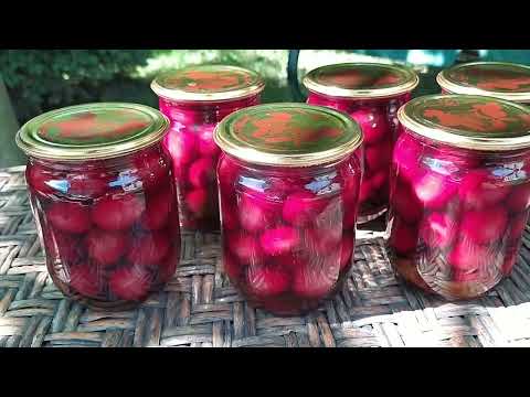 Видео: Маринованная черная черешня
