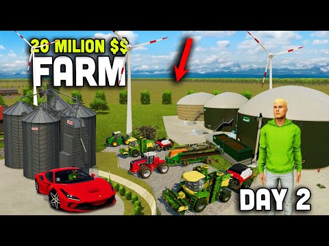 Видео: ДЕНЬ 2 👉 Ферма за 20 миллионов долларов на плоской карте! 🚜 МНОГО СИЛОСА!