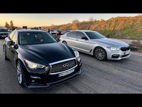 Видео: Infiniti Q50s stage 2 vs BMW 540 stage2. У Японоводов сегодня праздник?