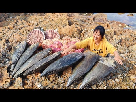 Видео: Сможет ли Инь найти большие жемчужины в этих огромных ракушках? Вкусный + жемчуг
