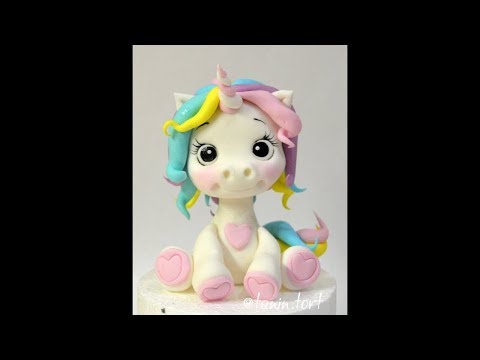 Видео: единорожка  (короткая версия) How to make fondant UNICORN cake topper