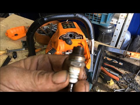 Видео: Бензопила,,Карвер RSG-238,,оборудованная свечой зажигания ,,скользящего зазора,,от,,ТЁСЛА,,!)