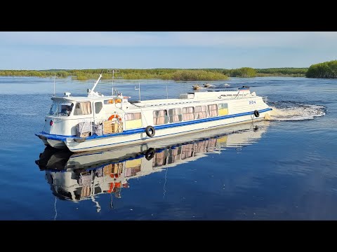 Видео: Теплоход Заря-304 | Рейс Ларьяк — Охтеурская переправа