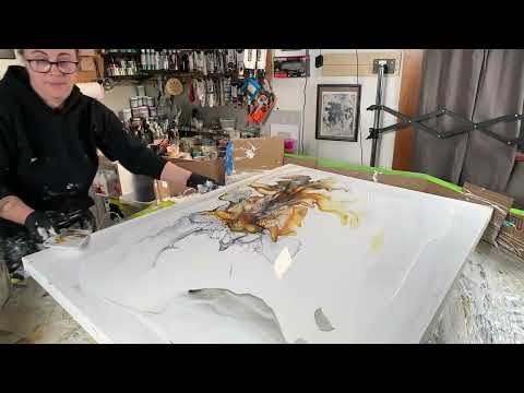 Видео: Я сделал так много ошибок! Большое абстрактное искусство из текучих тел с клетками, которые остаются