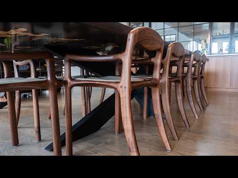 Видео: Изготовление скульптурных стульев из ореха