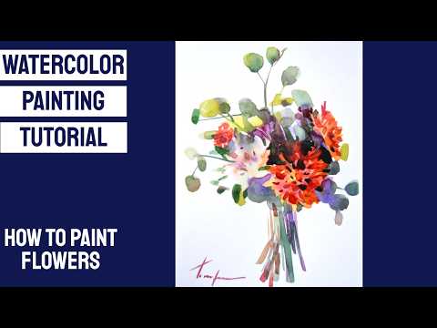 Видео: УРОКИ АКВАРЕЛИ - Как рисовать ЦВЕТЫ #art #скетч #ежедневноеискусство