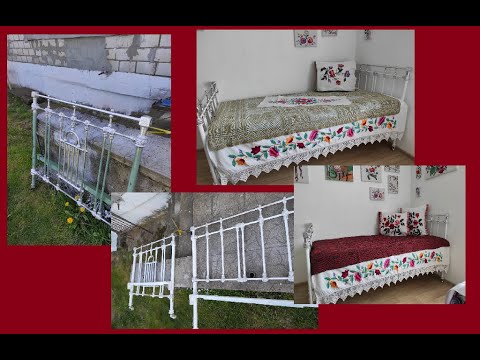 Видео: Нашла обшарпанные спинки старой железной кровати, и сделали  такую мне картинку. Привет из прошлого!