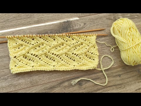 Видео: Узор «Геометрический ажур» спицами ✌🏻 «Lace Geometric» knitting pattern