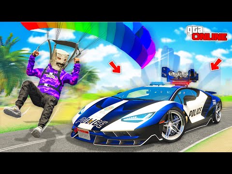 Видео: НАШЕЛ ПОЛИЦЕЙСКУЮ ЛАМБУ С ПУЛЕМЕТОМ НА ПАРАШЮТЕ! БИТВА ПАРАШЮТИСОВ В ГТА 5 ОНЛАЙН