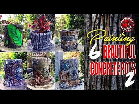 Видео: PAINTING 6 BEAUTIFUL CONCRETE POTS PART 2 | РИСУЕМ 6 КРАСИВЫХ БЕТОННЫХ ГОРШКОВ ЧАСТЬ 2