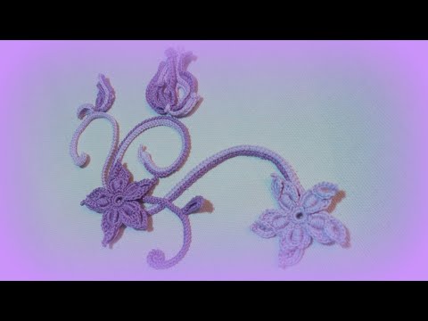 Видео: Шнуры крючком с листиками Ирландское кружево Irish lace