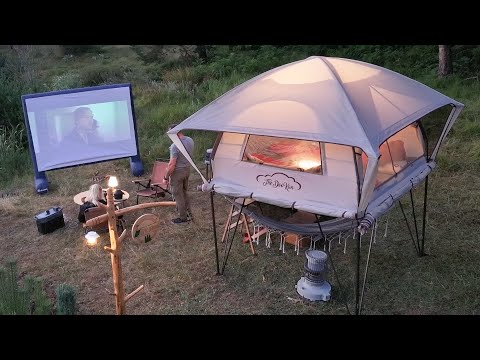 Видео: РОСКОШНЫЙ КЕМПИНГ С НАШЕЙ ДВУХЭТАЖНОЙ ВИЛЛОЙ-ПАЛАТКОЙ