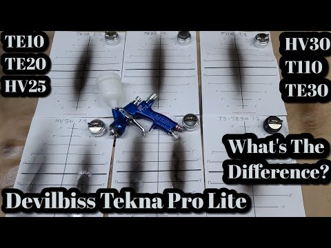Видео: Воздушные крышки Devilbiss Tekna Gti Pro Lite TE10 TE20 T110 HV30 HV25 (TE25) TE30, в чем разница?