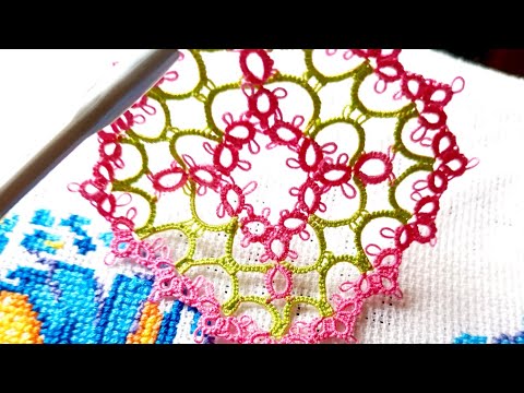 Видео: Фріволіте човником, чотирьохкутний мотив #frivolite #handmade #art #diy
