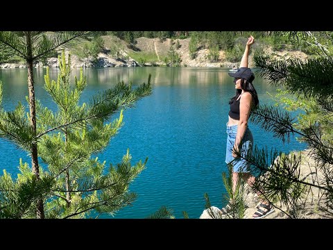 Видео: Мраморное озеро в Абрашино ,дорога через паром !!!