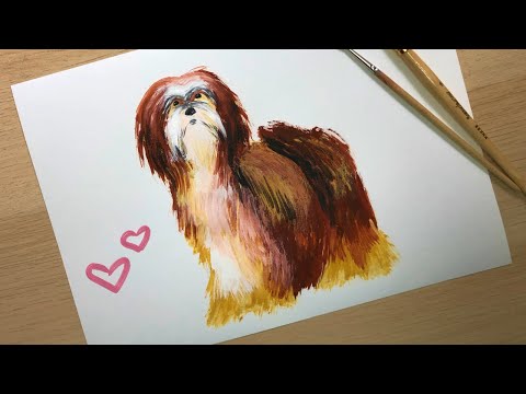 Видео: Как нарисовать собачку зубной щеткой и гуашью? Урок рисования для детей