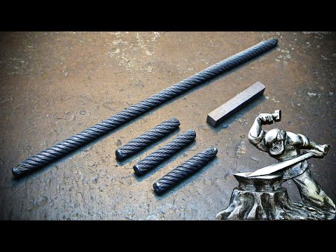 Видео: Ковка ножа из троса (Дамасская сталь)