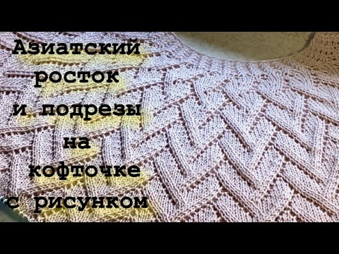 Видео: Как вязать азиатский росток и подрезы на кофточке с рисунком/Попетельный Мастер Класс + схема узора