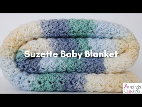 Видео: Детское одеяло Suzette | Простой урок по вязанию крючком
