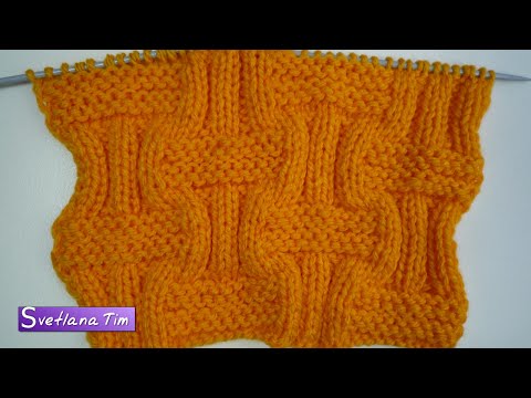 Видео: Узор ПЛЕТЕНКА или КОРЗИНКА. Вязание спицами / Узоры спицами для начинающих № 174