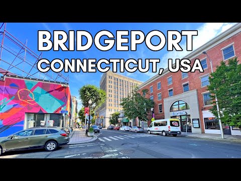 Видео: Коннектикут, США: Пешеходная экскурсия по центру города Бриджпорт - 4K
