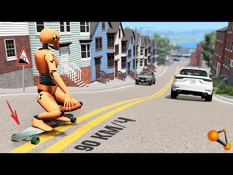 Видео: ДОСКА СМЕРТИ! СКЕЙТБОРД НА КРУТОМ СПУСКЕ | BeamNG.drive