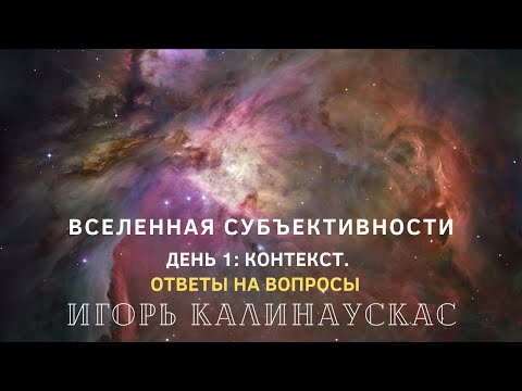 Видео: Игорь Калинаускас «Вселенная субъективности. День первый». Часть 2, 14.03.2020.