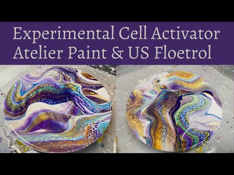 Видео: #180 Experimenting - Atelier Paint/US Floetrol в качестве активатора клеток |  Акриловая заливка