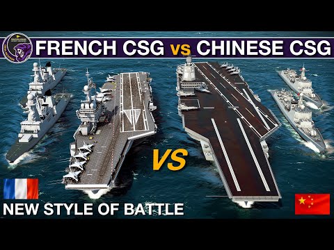 Видео: Французская авианосная группа 2020 года против китайской авианосной группы 2020 года (новый стиль...