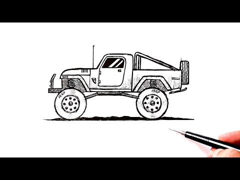 Видео: Как нарисовать пикап | Рисунок ручкой