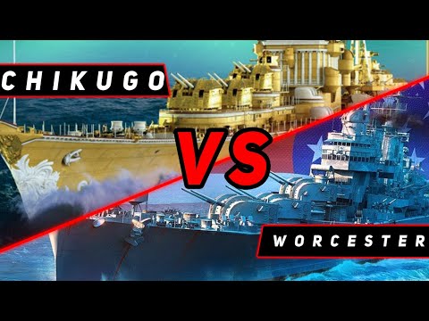 Видео: КРЕЙСЕР CHIKUGO VS WORCESTER! ЧТО ОКАЖЕТСЯ СИЛЬНЕЕ! VKPLAY TWITCH TROVO YOUTUBE МИР КОРАБЛЕЙ!