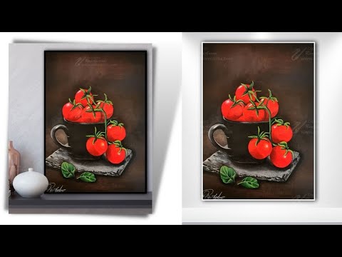 Видео: Натюрморт ЧЕРРИ ПОМИДОРЫ Акриловая живопись Реалистичная роспись с легкостью