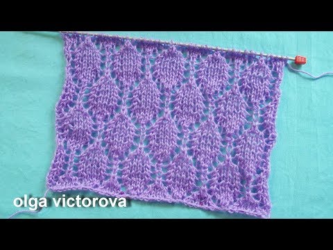 Видео: Ажурный узор 466 Узоры спицами спицами