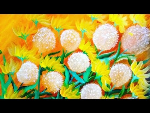 Видео: Техника рисования акриловыми красками для начинающих ЛЕГКО на холсте шаг за шагом l