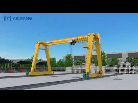 Видео: AICRANE 3D-видео монтажа однобалочного козлового крана тип NMH