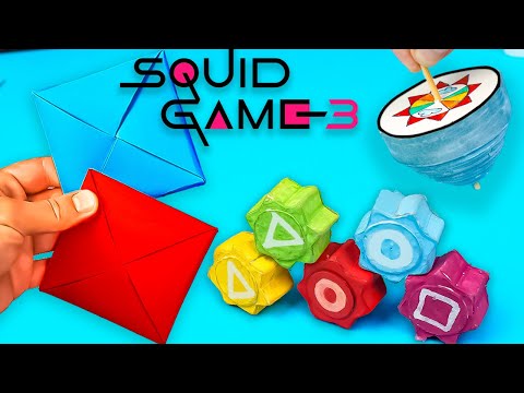 Видео: Как сделать Игра в Кальмара 3 идеи Ттакджи Конги Нори и Пхенги за 5 минут!