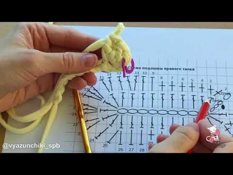 Видео: Подошва для детских тапочек - УГГИ. Crochet tutorial slippers for children