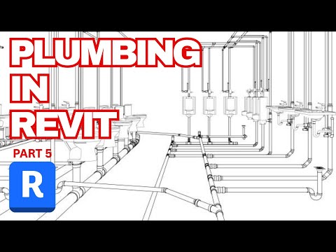 Видео: Полная схема проекта сантехники в Revit MEP Часть 5 (трубопроводы для сточных вод и канализации)