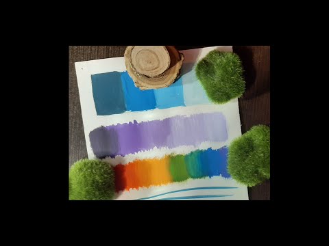 Видео: Тоновая растяжка.  Упражнение.  Гуашь.