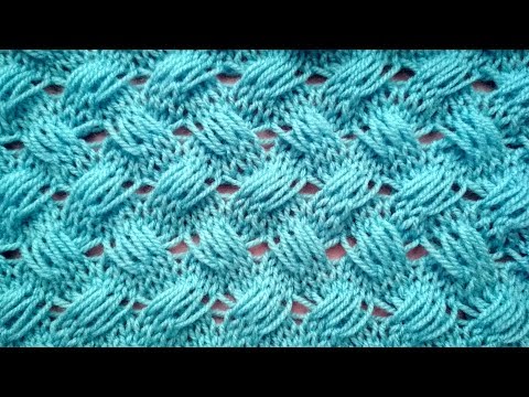 Видео: Ажурный узор спицами с вытянутыми петлями.