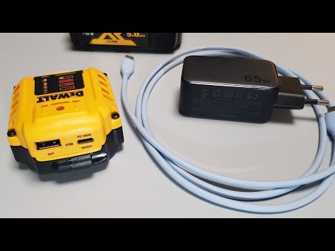 Видео: DeWALT DCB094 100W USB зарядное устройство - пауэрбанк (powerbank) вместо обычной зарядки DCB115