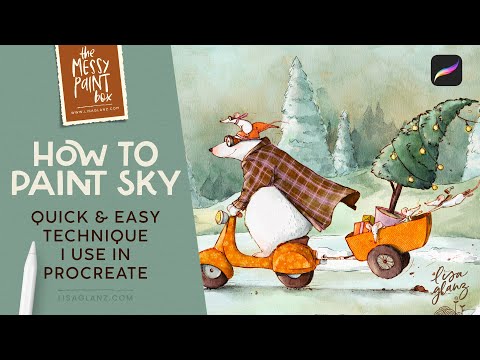 Видео: Как нарисовать небо в Procreate — быстрый и простой способ!