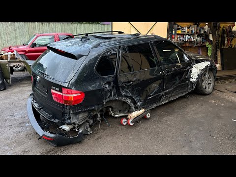 Видео: Рискнул и Купил BMW X5 после ДТП, столба и отбойника, восстанавливаем и оживляем!