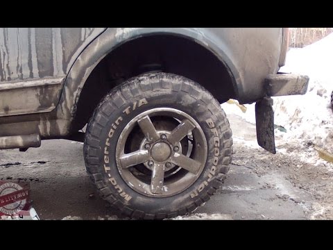 Видео: Отзыв о резине BFGoodrich KM2 215/75/15. Установка Лифт-комплекта F-DESIGN на НИВУ