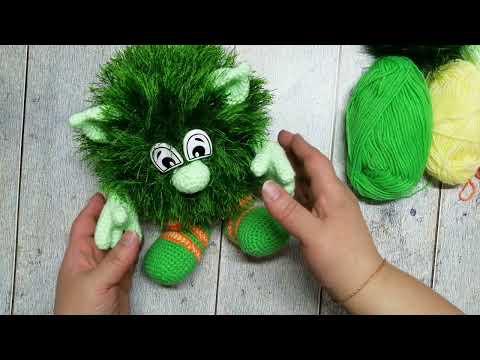 Видео: посмотрите на чудо лохматое, домовой или бабай из остатков пряжи. новая идея, что хочу связать.